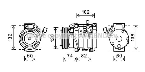 AVA QUALITY COOLING Компрессор, кондиционер TOK636